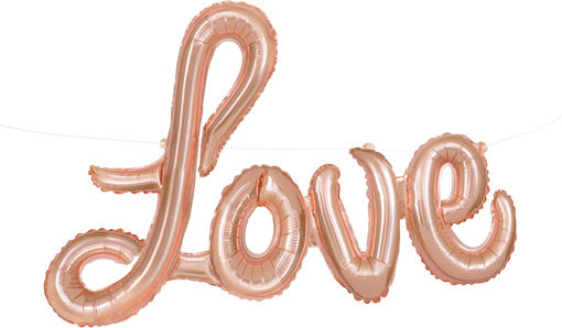 Picture of ROSE GOLD LOVE FOIL LETTER BALLOON BANNER KIT - 36 INCH